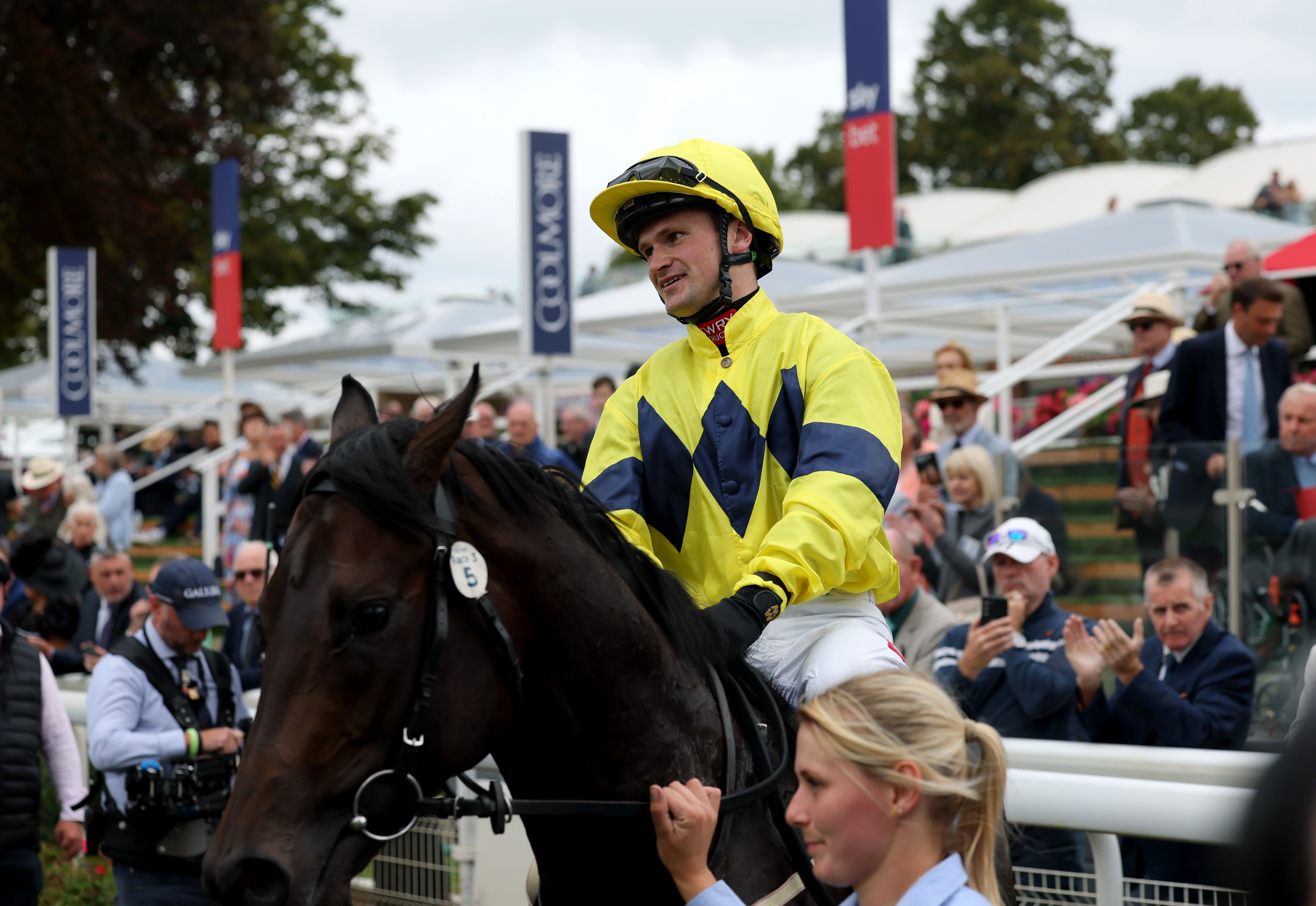 Lifeplan and Zak Wheatley after winning the Gimcrack Stakes at York
